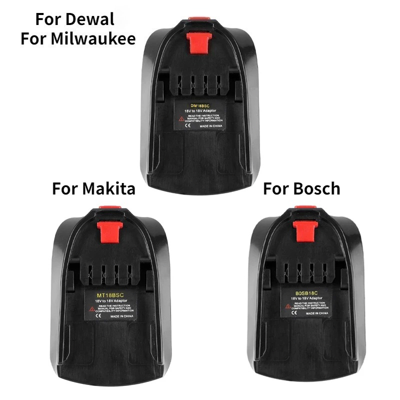 Power Tools Green - Batterijadapter voor Bosch/Dewal/Makita/Milwaukee 18V Li-ion batterij