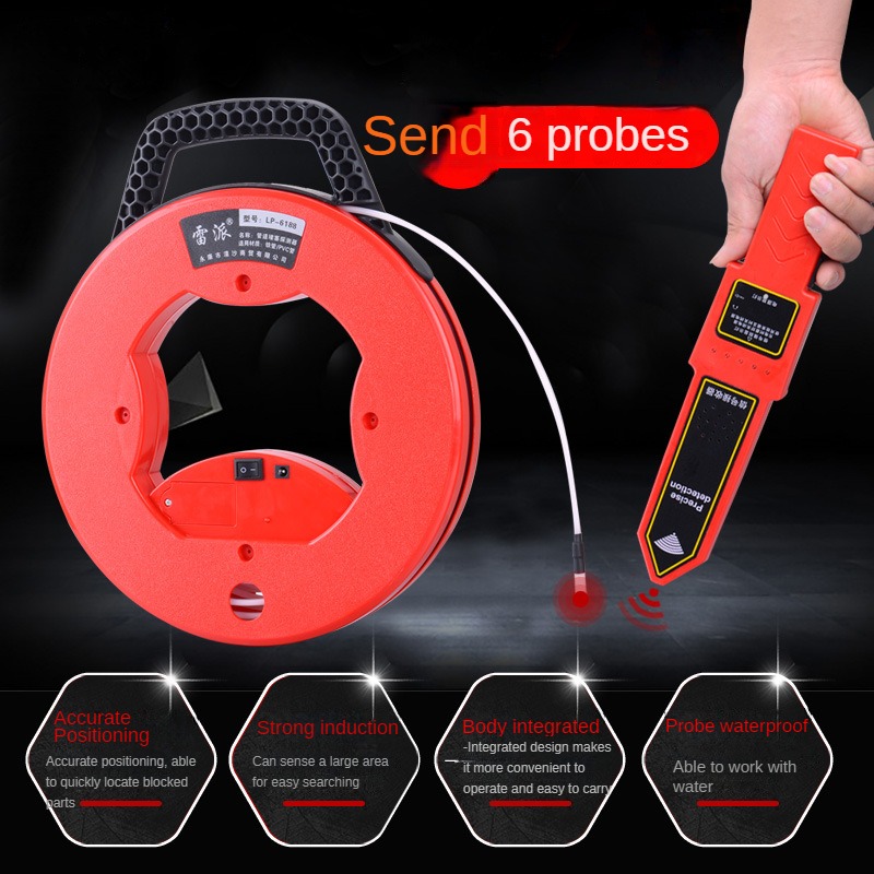 Power Tools Inspection - Draadloze pijpleidingdetector PVC-buisverstoppingsdetector Muurpijpleiderzoeker Professioneel inspectietool