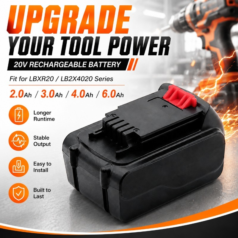 Black+Decker Tool 20V Max - 20V Max 6.0Ah lithium-ion vervangende batterij