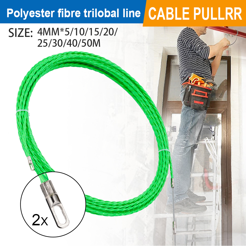 Power Tools Green - 4MM Glasvezel Kabeltrekker 5-50M Groen Wandkanaal