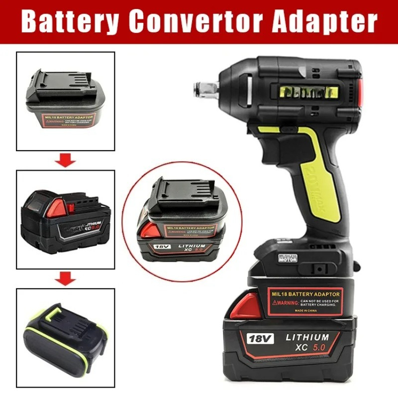 Power Tools Green - Batterijadapterconverter voor Milwaukee 18V lithium-ionbatterijen Converter