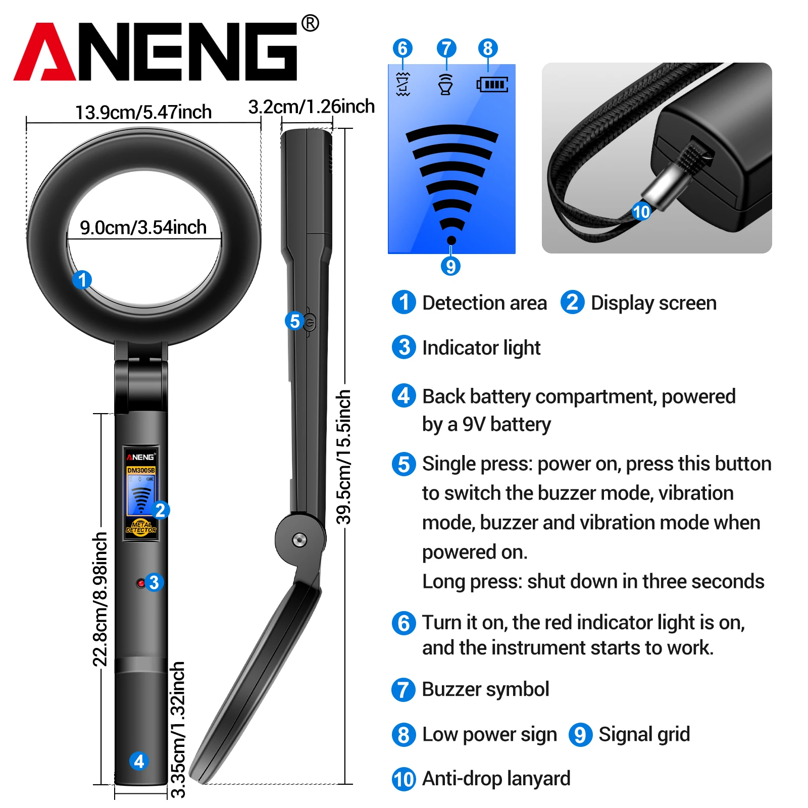 ANENG DM3005B draagbare metaal - Power Tools Inspection recensie en prijs