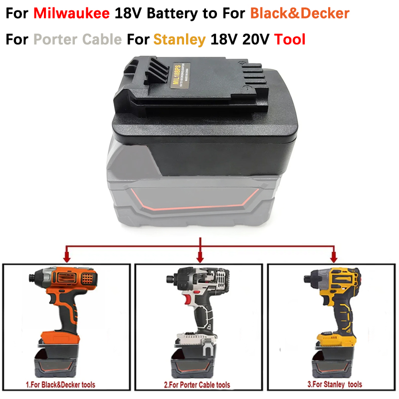 Mil 18Bps Batterij Adapter Voo - Black+Decker Tool 20V Max recensie en prijs